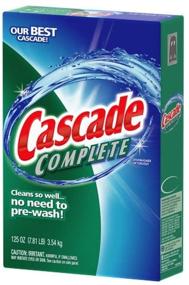 img 1 attached to Cascade Complete Powder Dishwasher Detergent, Regular Scent, Case Pack of Five - 125 Ounce Boxes