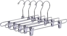 img 4 attached to 👖 Pack of 8 Heavy Duty Metal Swivel Hook Skirt Pants Trouser Hangers - High Quality