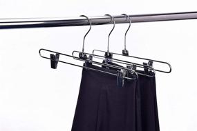 img 3 attached to 👖 Pack of 8 Heavy Duty Metal Swivel Hook Skirt Pants Trouser Hangers - High Quality