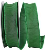 🎀 reliant ribbon dupioni supreme wired edge ribbon, 1-1/2 inch x 20 yards, emerald green - elegant and versatile craft ribbon logo