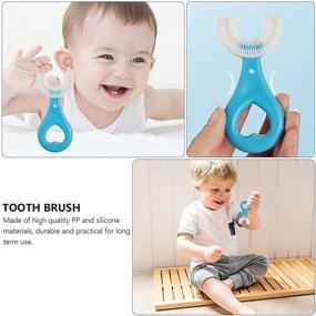 img 3 attached to 🦷 2Pcs Kids U-Shaped Toothbrush: Food Grade Silicone Brush Head, 360° Oral Teeth Cleaning for Toddlers and Children (Aged 2~6)