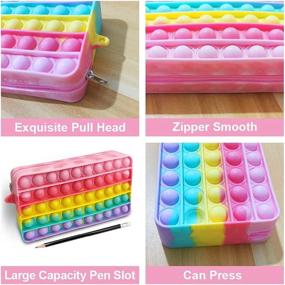 img 2 attached to 📚 Fidget Bubble Pencil Case: Office Stationery Organizer for Stress Relief - Multicolored