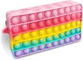 img 4 attached to 📚 Fidget Bubble Pencil Case: Office Stationery Organizer for Stress Relief - Multicolored