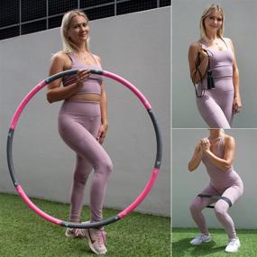 img 3 attached to 🔥 ZRIHEN LION Weighted Hula Hoop for Effective Weight Loss - Adjustable and Soft Foam 2lb Hoola Hoop for Burning Calories, Exercise Band and Jumping Rope Set