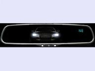 enhanced auto-dimming rearview mirror with compass, temperature display - compatible with ford, toyota, nissan, hyundai, chevrolet, gm, honda logo