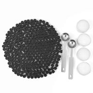 🖤 300 black sealing wax beads - yoption octagon seal beads kit with melting spoon, candles - ideal for seal stamp (black) logo