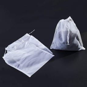 img 1 attached to 🥛 Set of 3 Reusable 74 Micron Nut Milk, Coffee, and Juice Filter Bags - Nylon Mesh, 8" x 12