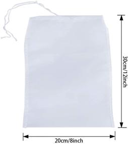 img 3 attached to 🥛 Set of 3 Reusable 74 Micron Nut Milk, Coffee, and Juice Filter Bags - Nylon Mesh, 8" x 12