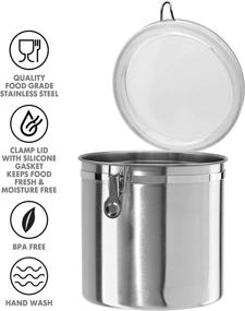 img 2 attached to 🔒 Oggi 150-ounce Stainless Steel Airtight Canister: Clear Acrylic Lid & Locking Clamp - Organize and Preserve Your Ingredients with Efficiency