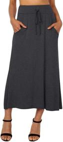 img 4 attached to 👗 High Waist Flared Skirt with Pockets for Women - DJT FASHION's Pleated Midi Skirt