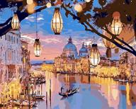 🎨 night venice - colormaize diy paint by numbers kit 16"x 20", creases-free oil painting canvas, acrylic paints & brushes included, for kids & adults логотип