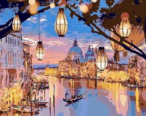 img 4 attached to 🎨 Night Venice - COLORMAIZE DIY Paint by Numbers Kit 16"x 20", Creases-Free Oil Painting Canvas, Acrylic Paints & Brushes Included, for Kids & Adults