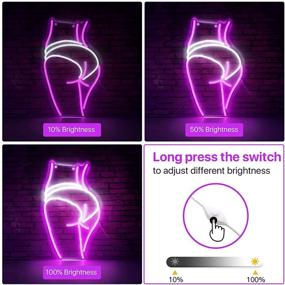 img 3 attached to 👯 SOLIDEE Creative Adjustable Brightness Wall Neon Light Decor for Bedroom - Thighs Girl Neon Signs USB Plug Pink and White LED Signs for Party Bar Beer Home Living Room