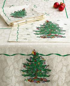 img 1 attached to Ivory Christmas Tree Tablecloth by Spode