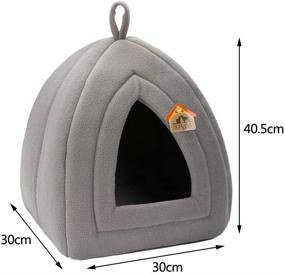 img 3 attached to 🐱 Cozy 2 in 1 Foldable Triangle Cat Bed Tent - Hollypet's Self-Warming Comfortable Pet House!