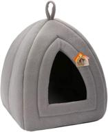 🐱 cozy 2 in 1 foldable triangle cat bed tent - hollypet's self-warming comfortable pet house! logo