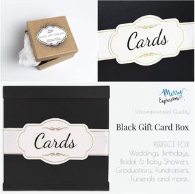 img 1 attached to Large Black Gift Card Box with White & Gold Satin Ribbon & Cards Label - 10x10 Memory Box for Graduations or Funerals, Ideal for Wedding Receptions, Birthdays, or Baby Showers