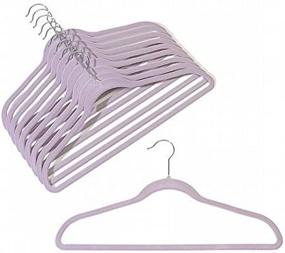 img 1 attached to 👖 Maximize Closet Space with ClosetHangerFactory's Slim-Line Lavender Shirt/Pant Hangers