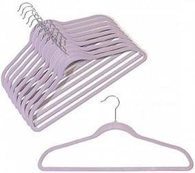 img 2 attached to 👖 Maximize Closet Space with ClosetHangerFactory's Slim-Line Lavender Shirt/Pant Hangers