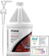 🌊 seachem prime 2 liter conditioner with dispenser pump and water test strips: for fresh and saltwater logo