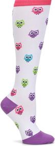 img 1 attached to 🦉 Nurse Mates Women's Owl Print Trouser Socks - 12-14 mmHg Compression, Comfortable & Supportive