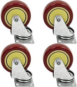 img 2 attached to 🔒 Seismic Audio Locking Caster Wheels for Enhanced Stability