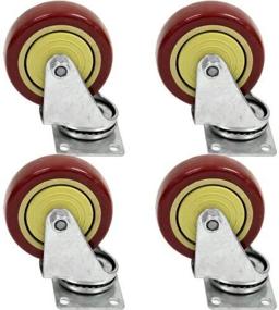 img 1 attached to 🔒 Seismic Audio Locking Caster Wheels for Enhanced Stability