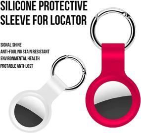 img 2 attached to 🔒 6-Pack Silicone Protective Covers for Air-Tag Keychain Holder Tracker Finder - Key-Ring, Dog or Cat Collar Accessories & Protector Covers