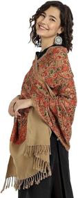 img 4 attached to Kashmir Women Indian Embroidery Flower Women's Accessories and Scarves & Wraps