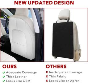 img 3 attached to 🚗 Basenor Tesla Model 3 Model Y Leather Seat Back Kick Protectors: Kick Mats with Storage Bag - Set of 2, Black