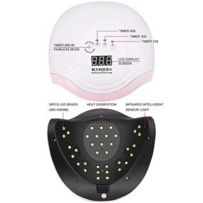 img 2 attached to 💅 УФ-Лампа CGBE UV LED 168Вт: Быстрая сушка геля для ногтей для маникюра с салонным качеством в домашних условиях - Мощная лампа для отверждения с 4 установками таймера и автоматическим датчиком для лака на ногтях рук и ног.