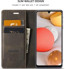 img 3 attached to 📱 RFID Blocking Samsung Galaxy A42 5G Case Wallet with Card Holder Kickstand Magnetic, Leather Flip Case for Samsung Galaxy A42 5G 6.6 inch (Coffee)