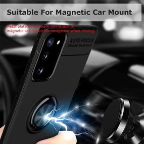 img 1 attached to 📱 SEO-Optimized Protective Phone Case for Samsung Galaxy S20 FE 2020 with Slim Fit Matte Soft Silicone, Ring Holder Kickstand, Magnetic Car Mount Feature - Black