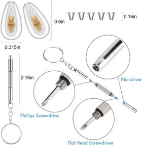 img 2 attached to Upgraded SMARTTOP Eyeglasses Nose Pads and Ear Grips Set with Silicone Air Chamber, Metal-Core Repair Kits, Ear Hooks, Screwdriver, and Screw (Gold)