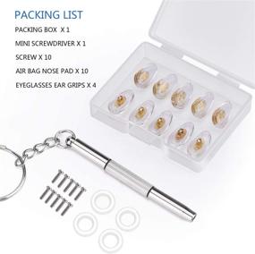 img 3 attached to Upgraded SMARTTOP Eyeglasses Nose Pads and Ear Grips Set with Silicone Air Chamber, Metal-Core Repair Kits, Ear Hooks, Screwdriver, and Screw (Gold)