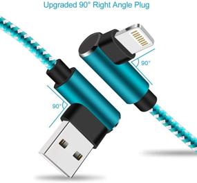 img 2 attached to 🔌 Сертифицированный Apple MFi 10-футовый зарядный кабель для iPhone - 3 штуки 90-градусный угловой кабель Lightning (Светло-голубой, 10 футов)