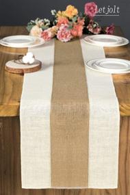img 2 attached to 🎄 Stylish Letjolt Burlap Table Runner: Rustic Farmhouse Table Decor for Christmas & More – Jute Woven Fabric with Light Colour Edge (12x72 Inches)