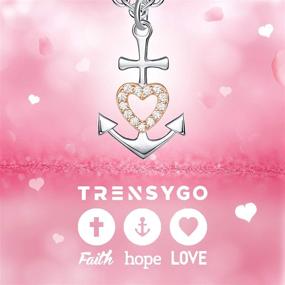 img 2 attached to Stylish TRENSYGO 925 Sterling Silver Anchor Necklace - Faith Engraved 🔱 Jewelry for Women and Girls | Perfect Christmas, Graduation, and Birthday Gift Ideas