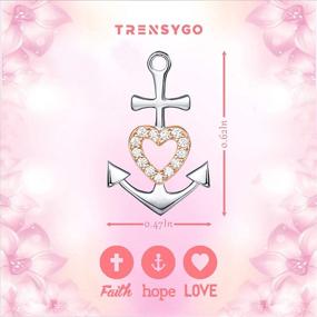 img 3 attached to Stylish TRENSYGO 925 Sterling Silver Anchor Necklace - Faith Engraved 🔱 Jewelry for Women and Girls | Perfect Christmas, Graduation, and Birthday Gift Ideas