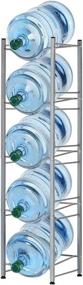 img 4 attached to Silver 5-Tier Water Cooler Jug Rack - Heavy Duty Detachable Water Bottle Storage Rack for 5 Gallon Water Jugs - Space-Saving Water Jug Shelf for Kitchen, Home, and Office Organization