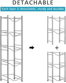 img 1 attached to Silver 5-Tier Water Cooler Jug Rack - Heavy Duty Detachable Water Bottle Storage Rack for 5 Gallon Water Jugs - Space-Saving Water Jug Shelf for Kitchen, Home, and Office Organization