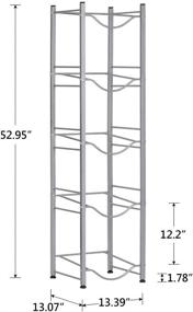 img 3 attached to Silver 5-Tier Water Cooler Jug Rack - Heavy Duty Detachable Water Bottle Storage Rack for 5 Gallon Water Jugs - Space-Saving Water Jug Shelf for Kitchen, Home, and Office Organization