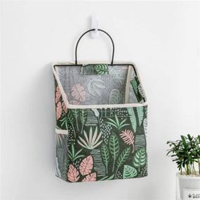 img 2 attached to 🚿 Waterproof Over-The-Door Closet Organizer - Wall Hanging Storage Bag with Hanging Pockets for Bedroom and Bathroom - Linen Cotton, Grey Grid Design