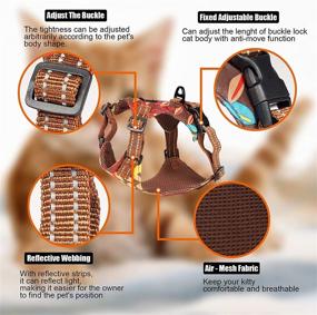 img 3 attached to 🐱 ANTBOOM Cat Harness and Leash Set: Escape Proof, Adjustable, and Breathable Vest for Walking your Cat – Hawaiian Style Brown Design, Size S