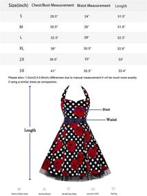 img 1 attached to 🌸 Oten Women's Vintage Polka Dot Halter Dress - Retro 1950s Floral Spring Rockabilly Cocktail Swing Tea Dresses