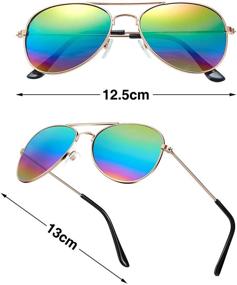 img 3 attached to Colorful and Trendy 6 Pairs Kids Mirrored Sunglasses - Perfect for Costume Parties!