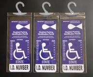 🚗 disabled parking permit holder (set of 3) - handicapped parking placard holder with larger rearview mirror hook for enhanced protection logo