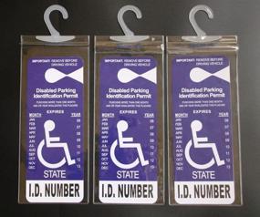 img 4 attached to 🚗 Disabled Parking Permit Holder (Set of 3) - Handicapped Parking Placard Holder with Larger Rearview Mirror Hook for Enhanced Protection