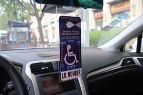 img 2 attached to 🚗 Disabled Parking Permit Holder (Set of 3) - Handicapped Parking Placard Holder with Larger Rearview Mirror Hook for Enhanced Protection