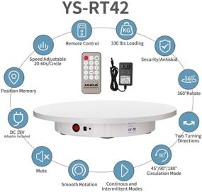 img 3 attached to 📸 All-in-One JAKIA Photography Turntable: Heavy-Loading, 360° Rotation, Remote Control, 16.5 Inch Diameter, 330 lbs Capacity, Not Wireless - Ideal for Live Videos, Christmas Parties, and Product Showcases
